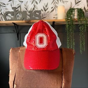 The Ohio State University sequin baseball cap